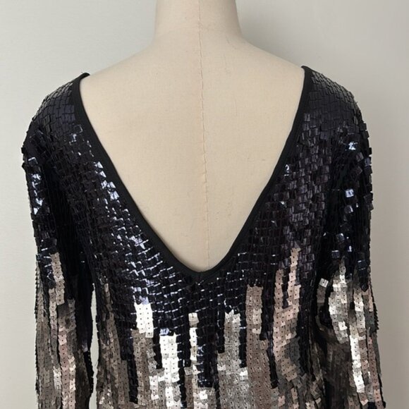 Zara Sequin Plunging Back V Dress Sz S - Picture 8 of 10